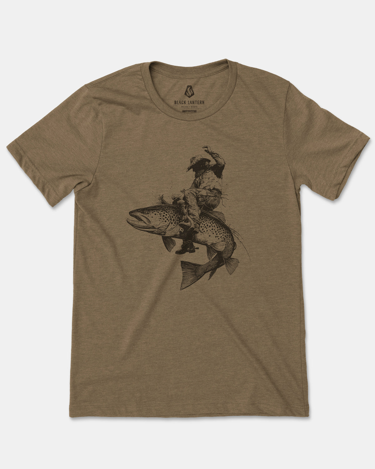 Brown Trout and Cowboy Mens Tshirt 1