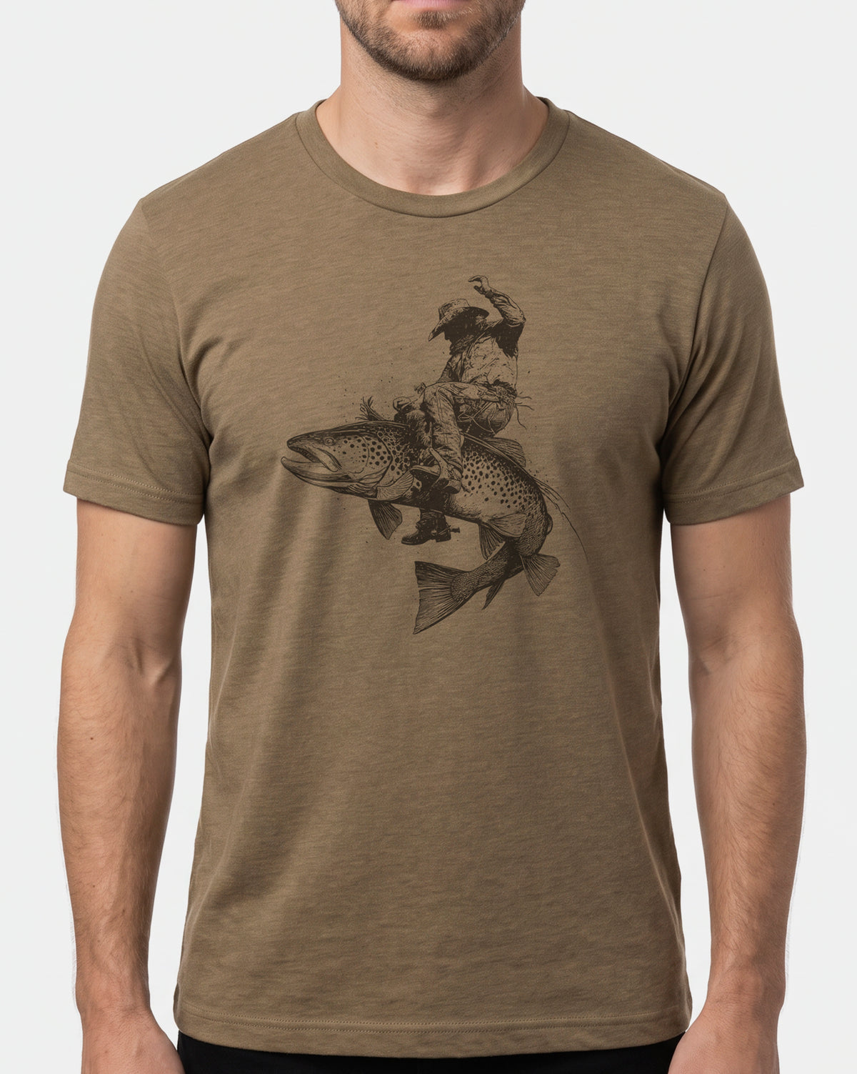Brown Trout and Cowboy Mens Tshirt 2