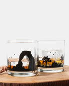 Desert landscape whiskey glasses 2