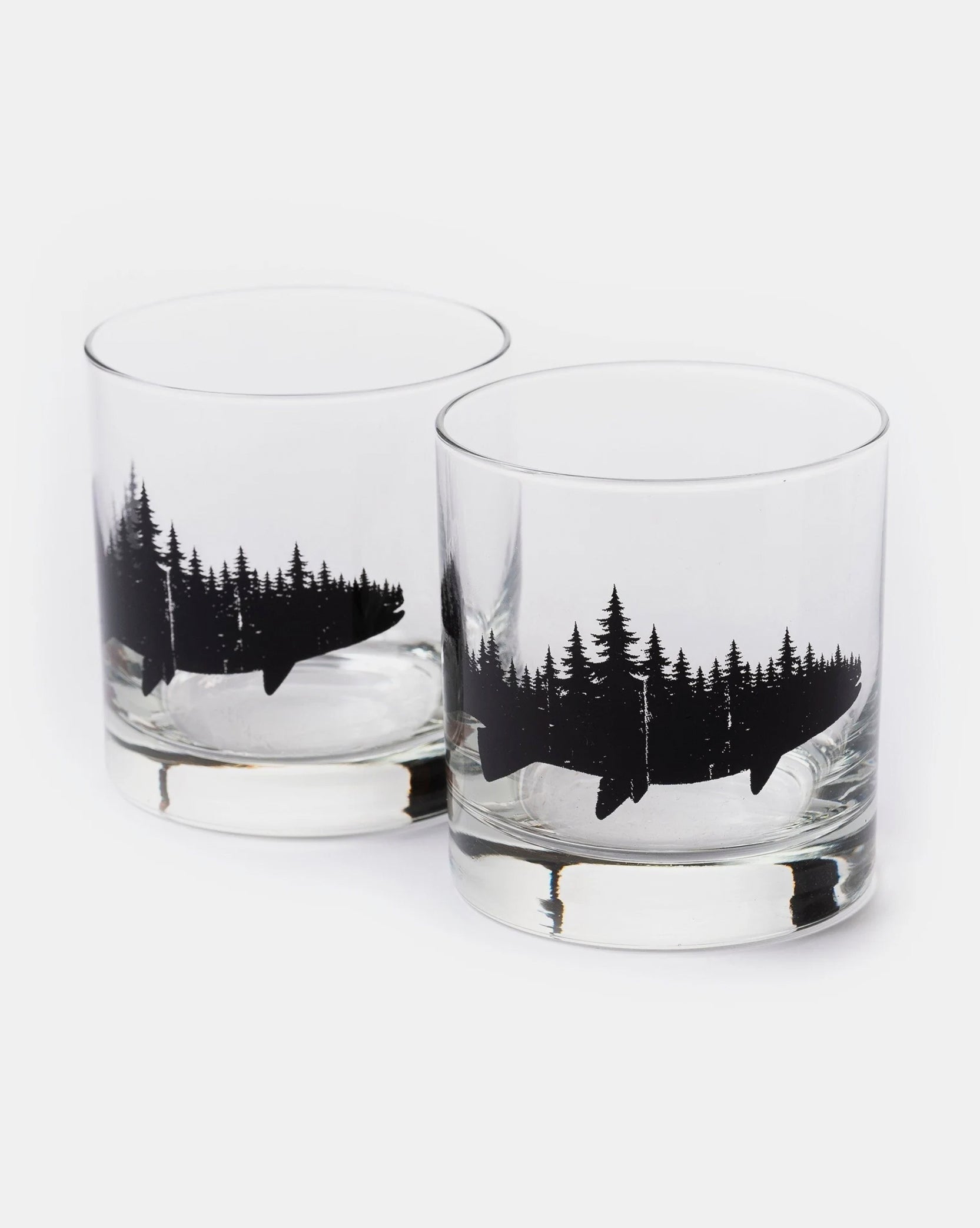 Black Lantern Fish & Forest Whiskey Glasses