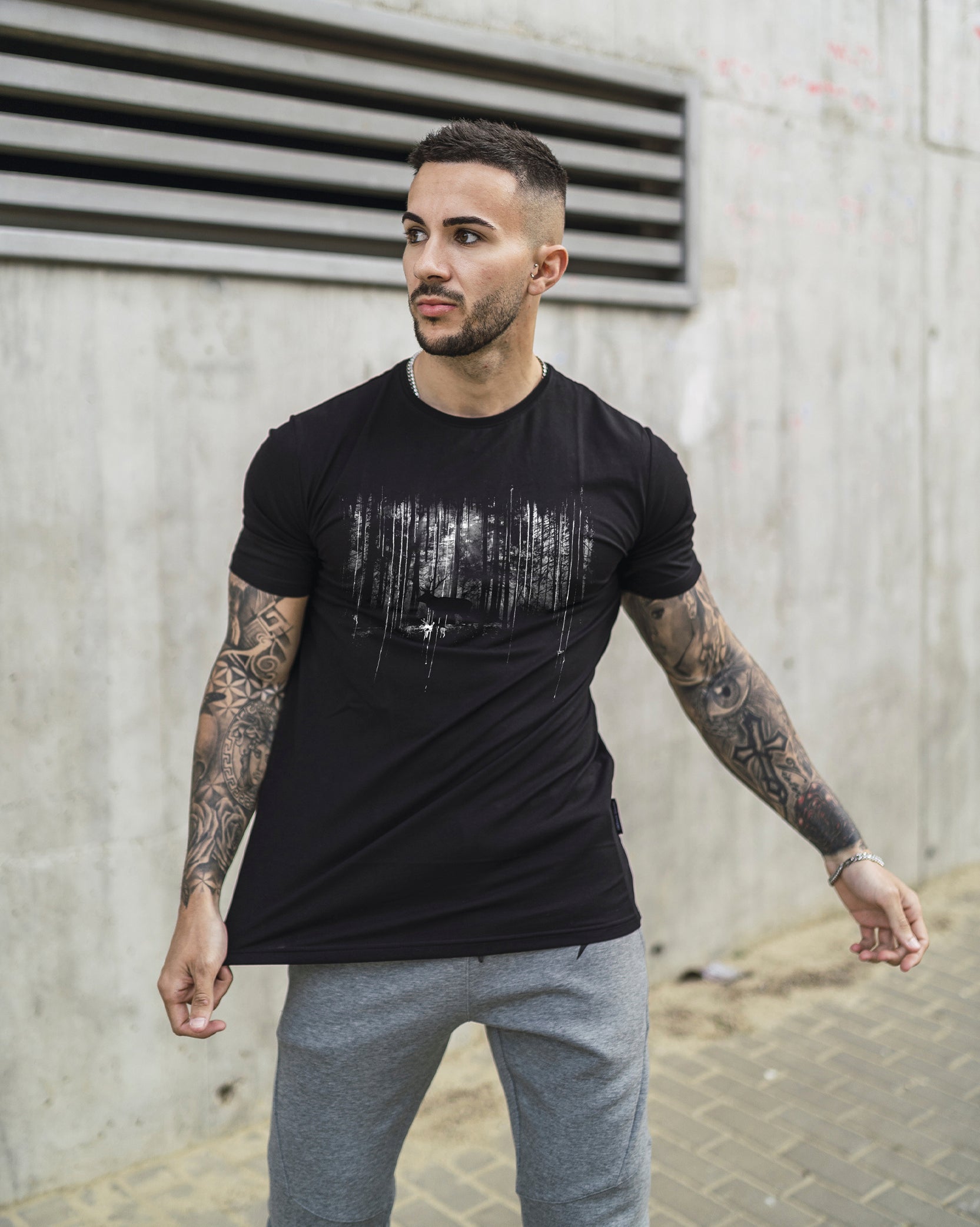 Mens Forest Drip Tshirt in urban lifestyle image