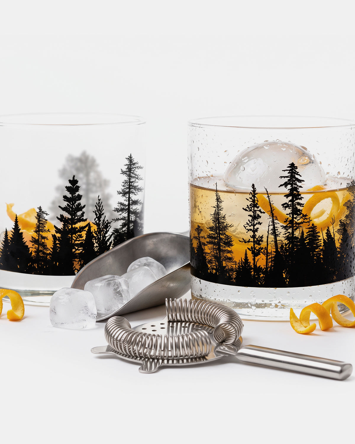 Forest Landscape Whiskey Glasses 3