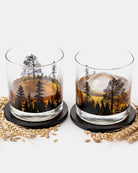 Forest Landscape Whiskey Glasses 4