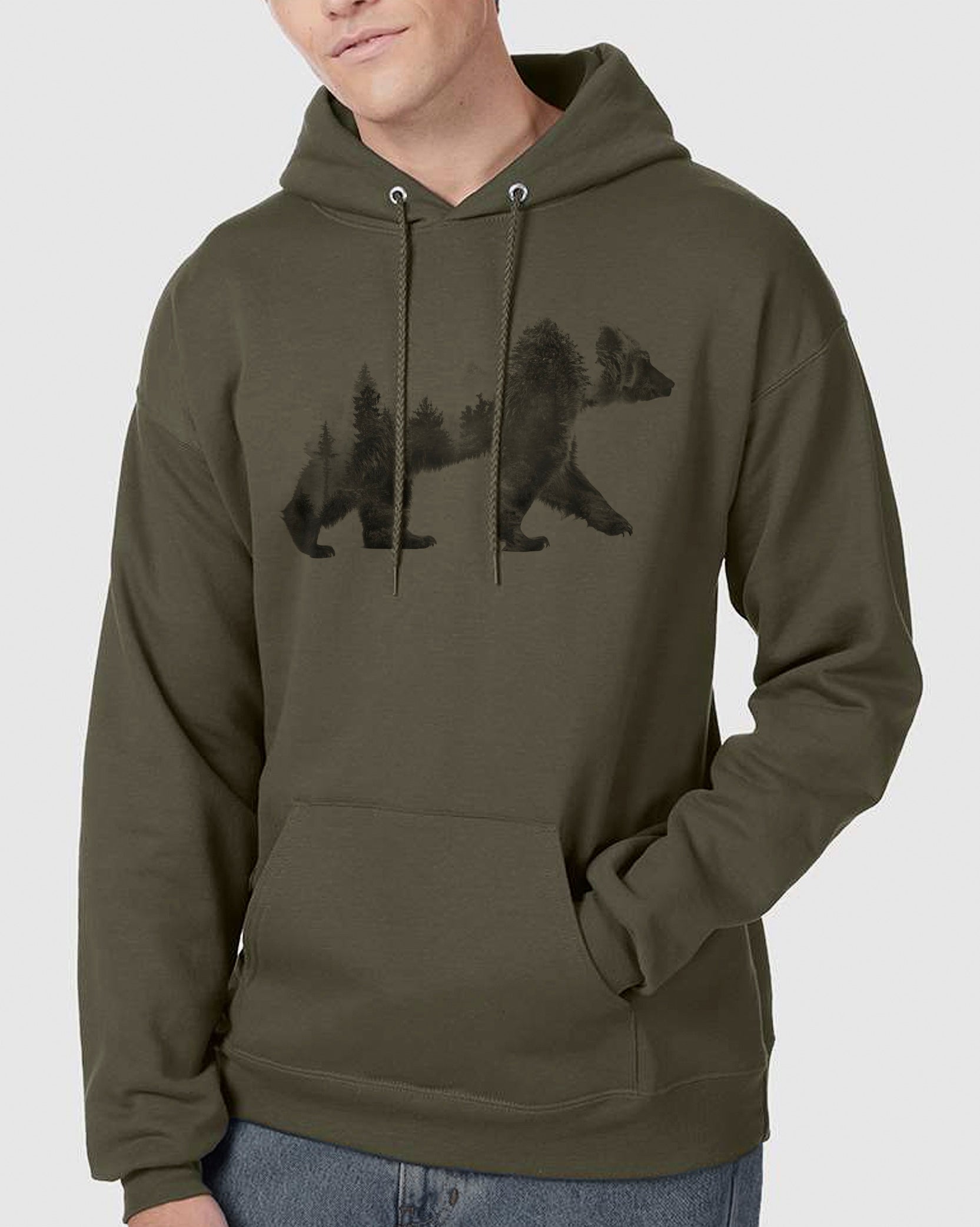 Unisex Double Exposure Bear Hoodie 1