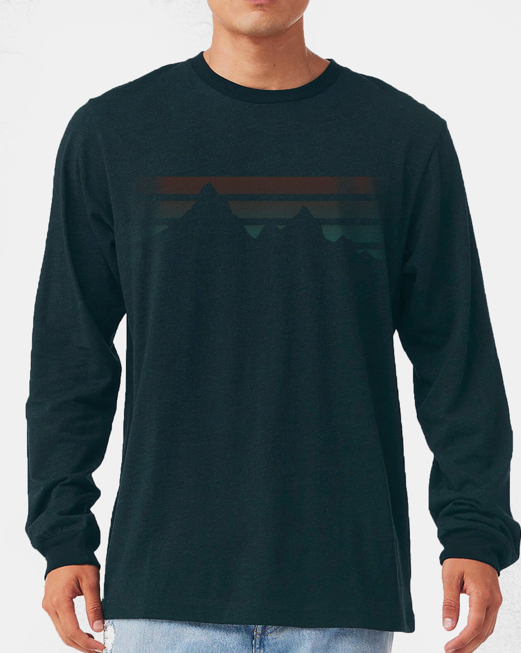 Mens Mountain Fade Long Sleeve Tshirt 1