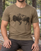 Mens Topographic Bison Tshirt 3
