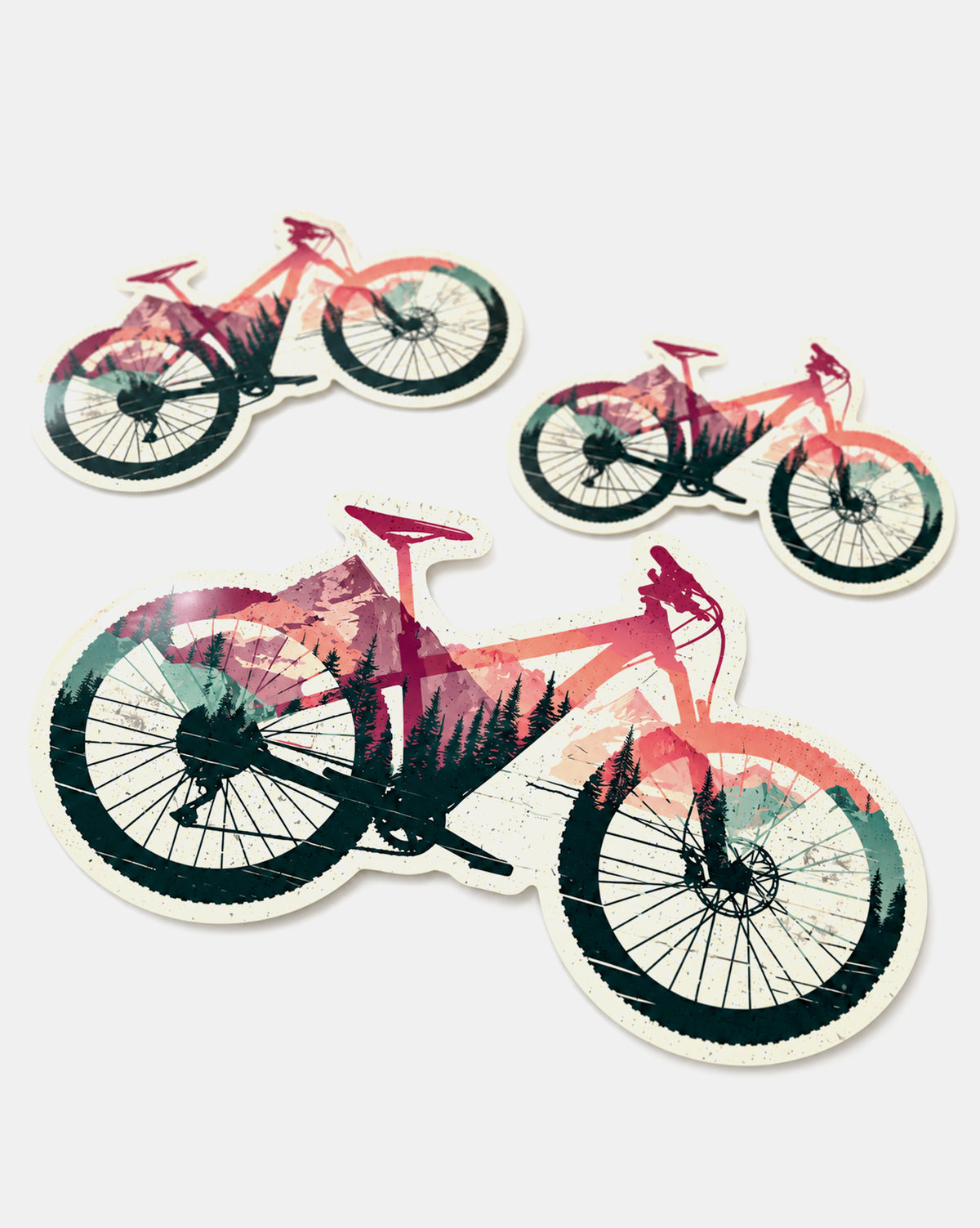 mountain bike and forest landscape sticker 2