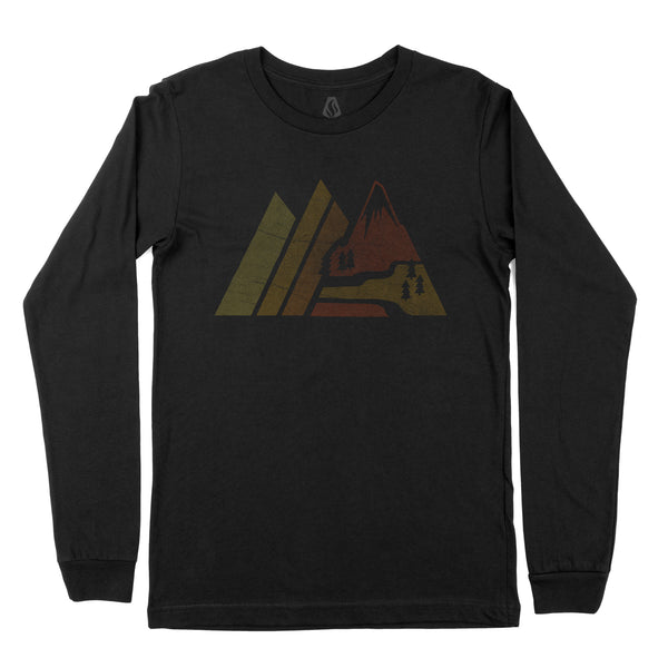 Men's Retro Mountain Long Sleeve T-Shirt