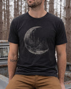 Topographic Crescent Moon Tshirt 3