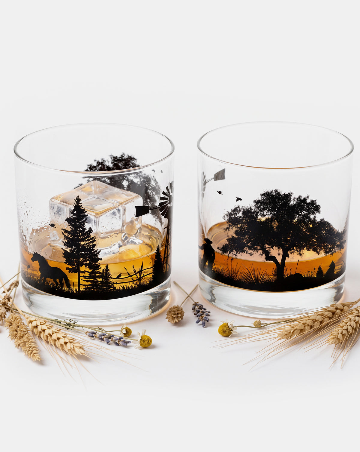 Western Landscape Whiskey Glasses 2