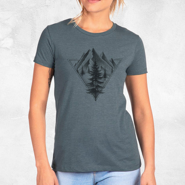 Women's Mountain T-Shirt - Triangle and PInes