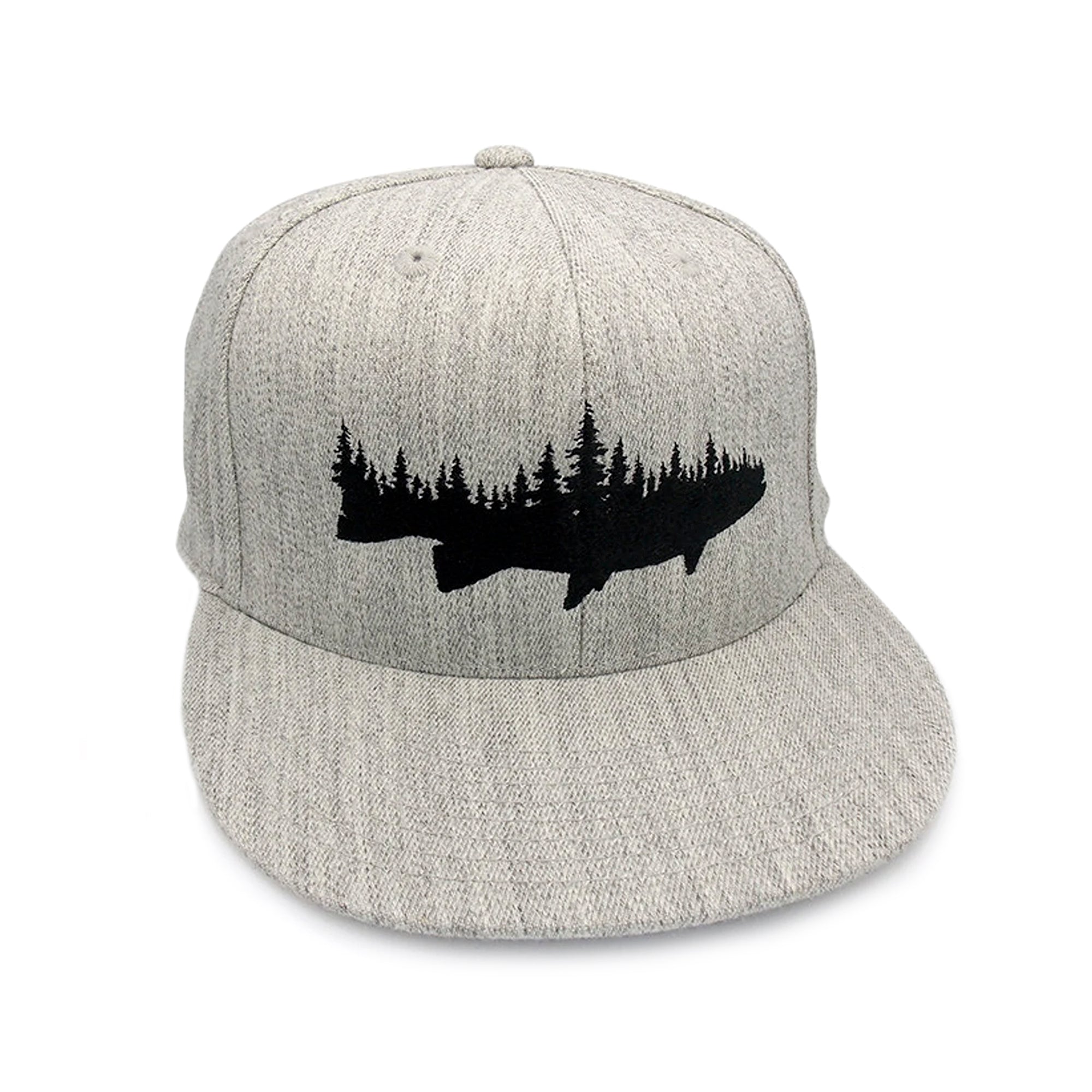 Fish and Forest Hat Curved Bill Snapback