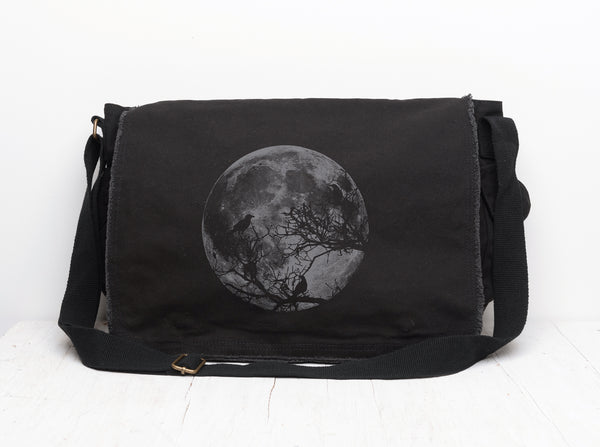 Moon and Ravens Messenger Bag