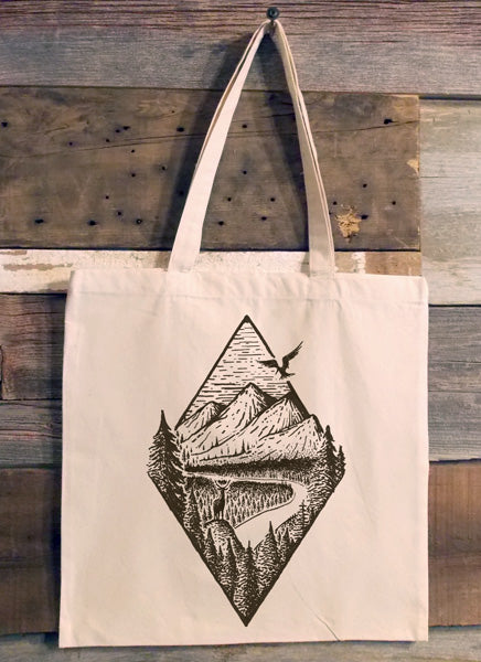 River Mountain Forest Tote Bag