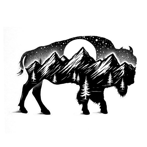 Buffalo and Forest - Die Cut Sticker